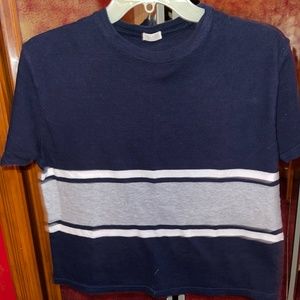 John Galt Small Blue and Grey Crop top